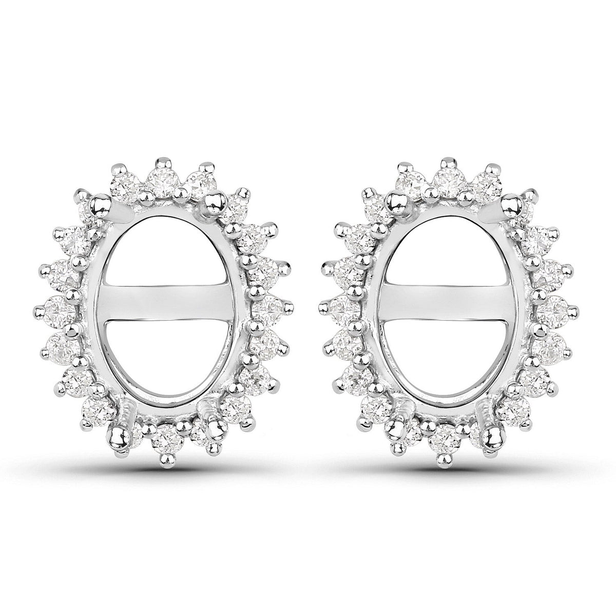 0.26 Carat Genuine White Diamond 14K White Gold Earrings
