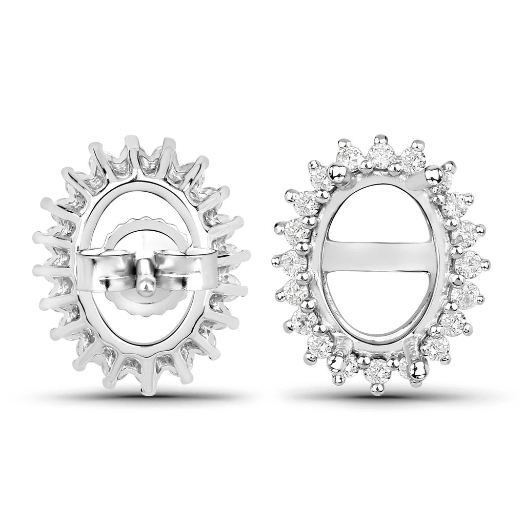0.26 Carat Genuine White Diamond 14K White Gold Earrings