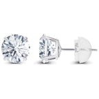 1.00 CTW Genuine Certified Moissanite Stud Earrings in Solid 14K White or Yellow Gold
