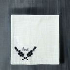 Vibhsa Cotton Table Napkins | Set of 4, "Love" Embroidery, 20"x20"