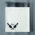 Vibhsa Cotton Table Napkins | Set of 4, "Love" Embroidery, 20"x20"