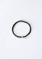Dainty Shungite + 14K Gold Filled || Beaded Stretch Bracelet