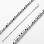 Sterling Silver Rhodium Plated Octagonal Snake Chain 0.9mm