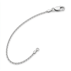 14k White Diamond Cut Cable Link Chain 0.8mm