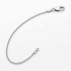 14k White Diamond Cut Cable Link Chain 0.8mm