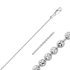 14k White Gold Diamond-Cut Bead Chain 1.2mm