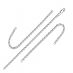 2.3mm Sterling Silver Rhodium Plated Cable Chain