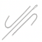 2.3mm Sterling Silver Rhodium Plated Cable Chain