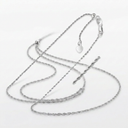 10k White Gold Adjustable Rope Chain 1.0mm