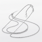 10k White Gold Adjustable Rope Chain 1.0mm
