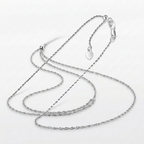 10k White Gold Adjustable Rope Chain 1.0mm