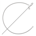 10k White Gold Classic Box Chain 0.8mm