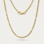 14k Yellow Gold Diamond Cut Round Wheat Chain 1.0mm