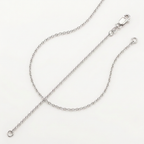 14k White Gold Round Cable Link Chain 1.5 mm
