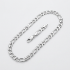 Rhodium Plated 5.5mm Sterling Silver Figaro Style Chain
