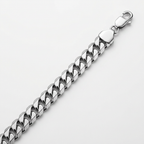 Rhodium Plated 13.6mm Sterling Silver Curb Style Bracelet