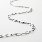Sterling Silver Rhodium Plated Paperclip Chain (2.5 mm)