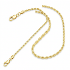 2.5mm 10k Yellow Gold Solid Diamond Cut Rope Bracelet