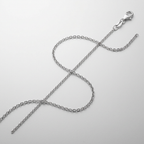 14k White Gold Round Cable Link Chain 1.3mm
