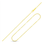 Double Extendable Diamond Cut Cable Chain in 14k Yellow Gold (1.4mm)