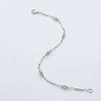 Sterling Silver Anklet with Polished Bars and Beads