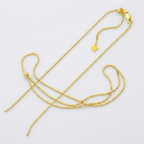 Sterling Silver Yellow Finish 1.4mm Adjustable Box Chain