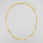 14k Yellow Gold Mirrored Heart Chain Necklace