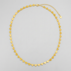 14k Yellow Gold Mirrored Heart Chain Necklace