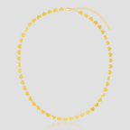 14k Yellow Gold Mirrored Heart Chain Necklace
