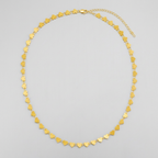 14k Yellow Gold Mirrored Heart Chain Necklace