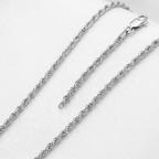 14k White Gold Light Rope Chain 1.5mm