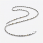 14k White Gold Light Rope Chain 1.5mm