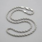 14k White Gold Light Rope Chain 1.5mm