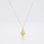 14K Yellow Gold Hand of Hamsa Necklace