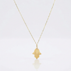 14K Yellow Gold Hand of Hamsa Necklace