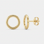 Open Circle Post Earrings in 14k Yellow Gold