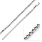 4.4mm Sterling Silver Rhodium Plated Round Box Chain