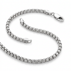 4.4mm Sterling Silver Rhodium Plated Round Box Chain