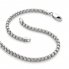 4.4mm Sterling Silver Rhodium Plated Round Box Chain