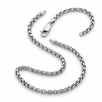 5.2mm Sterling Silver Rhodium Plated Round Box Chain