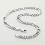 Rhodium Plated 5.6mm Sterling Silver Curb Style Chain