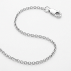 Sterling Silver Rhodium Plated Round Cable Chain 1.8mm