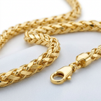 4.0mm 14k Yellow Solid Gold Diamond Cut Round Franco Chain