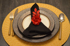 Vibhsa Red Rose Napkin Rings | Set of 4, Handcrafted