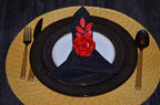 Vibhsa Red Rose Napkin Rings | Set of 4, Handcrafted