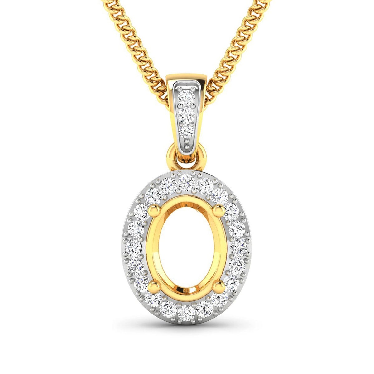 0.18 Carat Genuine White Diamond 14K Yellow Gold Pendant