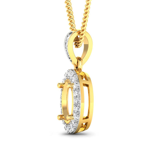 0.18 Carat Genuine White Diamond 14K Yellow Gold Pendant