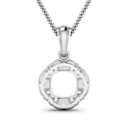 0.09 Carat Genuine White Diamond 14K White Gold Pendant