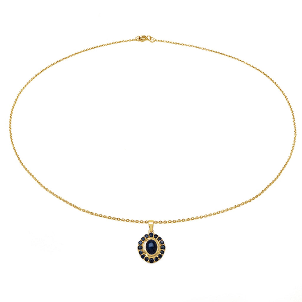 3.02 Carat Genuine Blue Sapphire .925 Sterling Silver Pendant