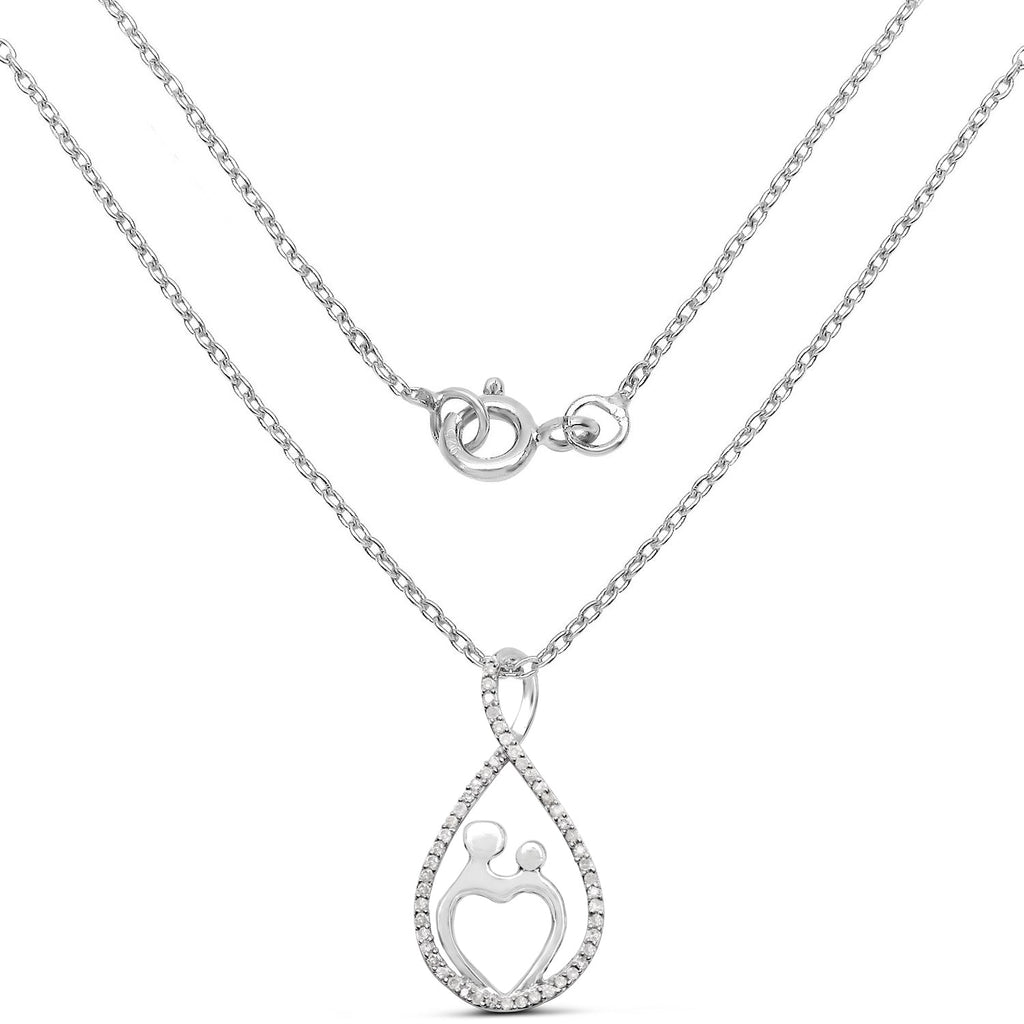 0.34 Carat Genuine White Diamond .925 Sterling Silver Pendant